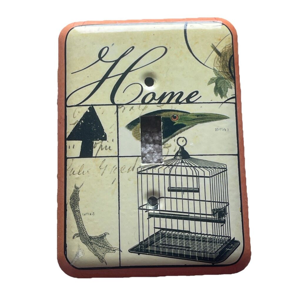 Creative Co-Op Home Bird Cage Single Toggle Switch Plate Cover Rustic Farmhouse